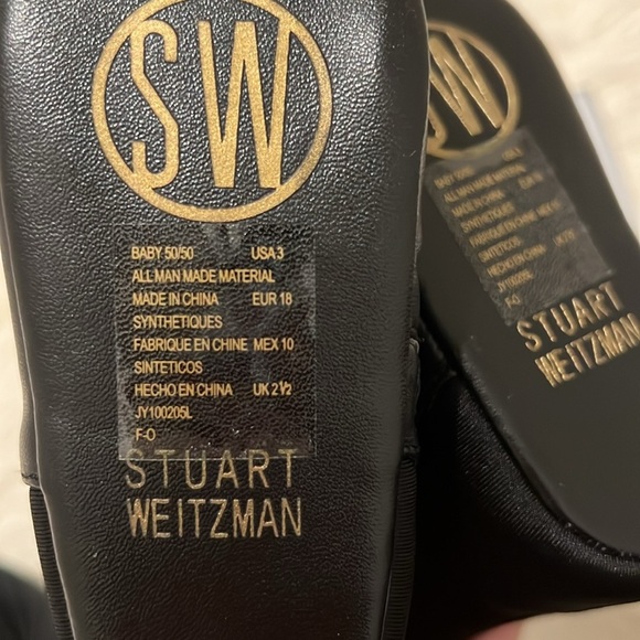 Stuart Weitzman 50/50 Black Baby Silver Heart Bootie size:3 Holiday fall winter - Picture 5 of 10